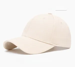 Detailed macro view of off-white baseball cap showing textured woven fabric and stitching