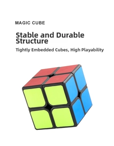 Detail view of 2x2 magic cube with spring structure and smooth high-contrast color blocks