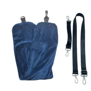 Hamac de toilettage bleu foncé avec sangles noires réglables et boucles en métal