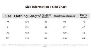 Detailed size chart for floral long dress with measurements from size M to XXL