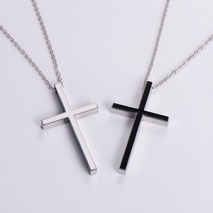Cross Pendant Necklace 316L Stainless Steel Hip Hop Punk Style Jewelry For Men Women Trendy Accessories