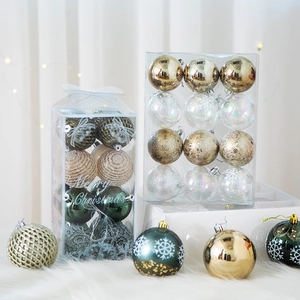 Nordic Christmas ball ornaments set with snowflake patterns and mixed textured finishes