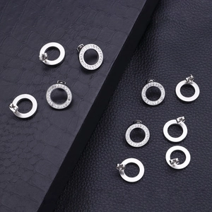 Stainless Steel Round Hoop Earrings Cubic Zirconia Pave Minimalist Geometric Fashion Jewelry For Women