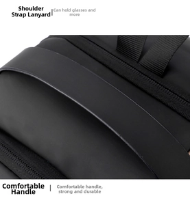 Waterproof chest bag detail showing reinforced handle and shoulder strap eyewear loop