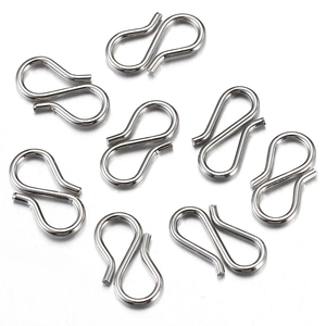 Polished stainless steel S-shape clasps for DIY necklace and bracelet jewelry making