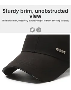 Detailed close-up of a sturdy baseball cap brim featuring high-quality twill fabric and stitching