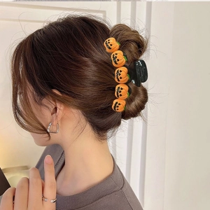 Halloween Hair Claw Clips Plastic Resin Pumpkin Wizard Hat Ghost Evil Eye Design Funny Party Hair Accessories For Women