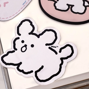 Cute cartoon animal desk mat with white bear design and smooth surface for office