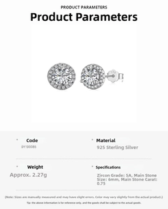 Detailed specifications of 925 sterling silver heart earrings with 5A grade zircon stones