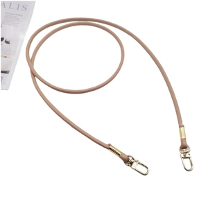 Minimalist khaki PU leather shoulder strap with gold metal buckle for bags and phones