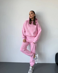 Ensemble de survêtement rose effet délavé avec sweat à capuche et pantalon de jogging