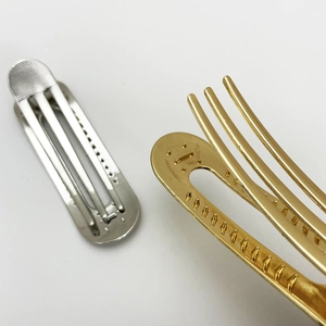 Silver duckbill clip and golden hair comb pins made of smooth alloy for DIY hair styling