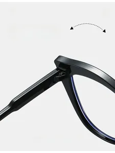 Macro shot of durable hinges on cat-eye glasses frame with high folding strength