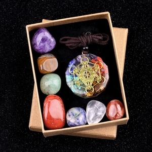 Natural Healing Crystal Orgone Energy Pendant And Tumbled Stones For Yoga Meditation Chakra Balancing
