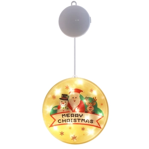 Christmas LED window light with warm yellow Santa Claus suction cup design for holiday decor