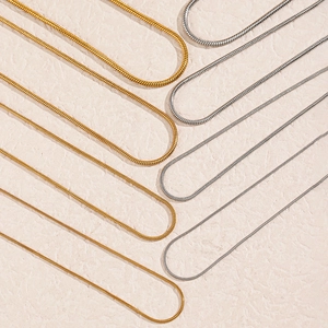 Minimalist stainless steel snake chains in gold and silver with various thickness options