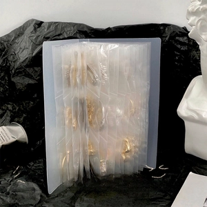 Detailed view of clear PVC multi-layer jewelry organizer book for earrings and necklaces