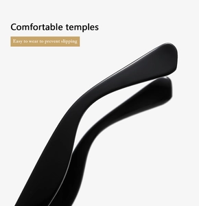 Macro shot of ergonomic black temples for round sunglasses showing anti-slip curved detail