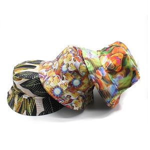 Reversible Bucket Hat Cotton Polyester Printed Sun Protection Foldable Summer Outdoor Streetwear For Men Women