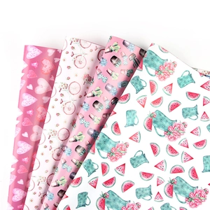 Creative floral and heart pattern gift wrapping paper set with pink bicycle designs
