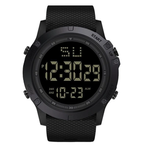 Men Digital Sport Watch Plastic Case PU Strap Alarm Chronograph LED Backlight Outdoor Casual Multi Functional Rugged