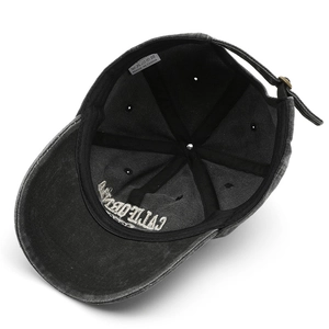 Vintage washed cotton baseball cap with California embroidery and adjustable strap