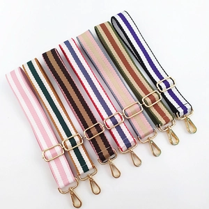 Adjustable Multi-Color Striped Bag Strap Wide Shoulder Strap Polyester Replacement Strap For Crossbody Bags Handbag Strap