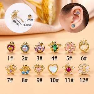 Spécifications de taille pour l'ensemble de boucles d'oreilles cœur et étoile en zircone