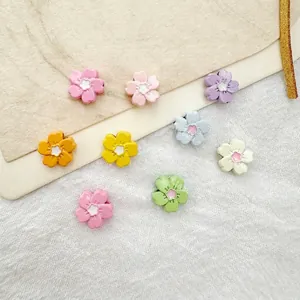Colorful summer flower hair clips and bead accessories in 8 vibrant pastel colors