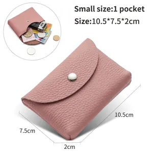 Detailed size specifications of the leather coin purse showing 10.5x7.5x2cm dimensions