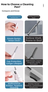Multi cleaning pen with sponge and brush comparing premium and low quality design