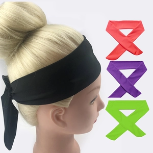 Detailed view of elastic sports headbands in multiple colors for yoga and running