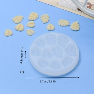 Light blue leaf silicone mold for DIY cake decorating and fondant with 6.7cm diameter