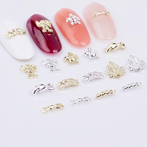 3D-Legierung Nagelkunst Charms mit Ahornblatt- und Schildkrötendesign in Gold und Silber