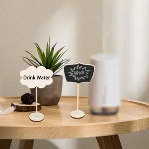 Mini wooden chalkboard signs in cloud and wave shapes for creative home party decor