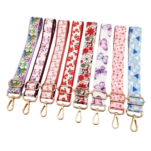Wide colorful butterfly and floral replacement shoulder straps with gold metal buckles