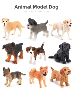 Set of 9 realistic miniature dog figurines including Labrador and Golden Retriever