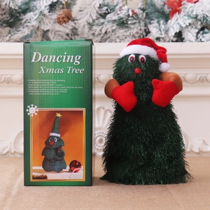 Rotierender musikalischer Weihnachtsbaum aus Plüsch mit festlicher Geschenkbox