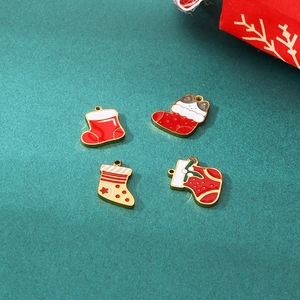 Christmas enamel charms set including socks and boots for DIY jewelry making