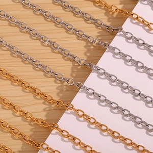 Minimalist 18K gold and silver plated stainless steel cross chains for jewelry making
