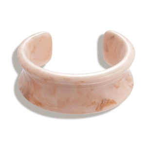 Bracelet manchette rétro en résine à motif marbré rose pour femme, style géométrique