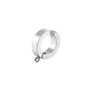 Polished silver stainless steel non-pierced ear clips with small hanging ring for DIY