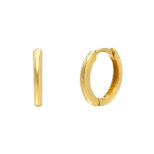 Elegant 925 sterling silver geometric huggie hoop earrings in polished gold plating