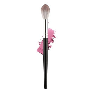 Tapered highlight brush with black handle and dual-tone bristles for precise makeup