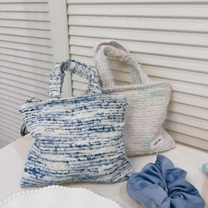 Mini Borsa A Mano In Tweed Intrecciata Borsa Per Cellulare Portamonete Stile Francese Minimalista Custodia Donne