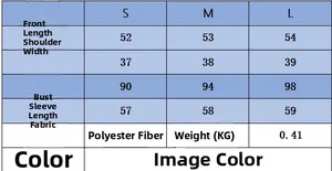 Detailed size chart for plaid knit cardigan showing measurements in S, M and L sizes