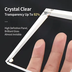 Premium clear acrylic watch display stand with 92% transparency and metal screw detail