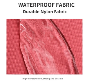 Detailed macro view of high-density waterproof nylon fabric with water droplets