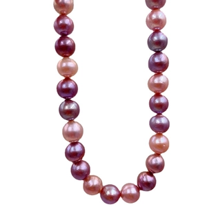 Vintage baroque colorful freshwater pearl necklace with oversized Edison pearls on S925 silver
