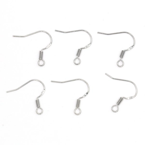 Bulk pack of S925 sterling silver U-shaped earring hooks for DIY jewelry making projects